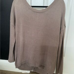 Express Women's Scoop Neck Sweater in Taupe